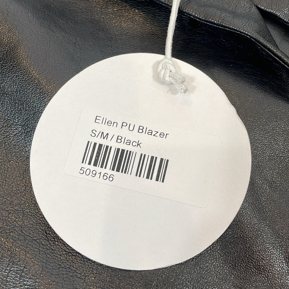 NWT Princess Polly Ellen Faux Leather Blazer Jacket Size S/M Black Tailored - Picture 4 of 10